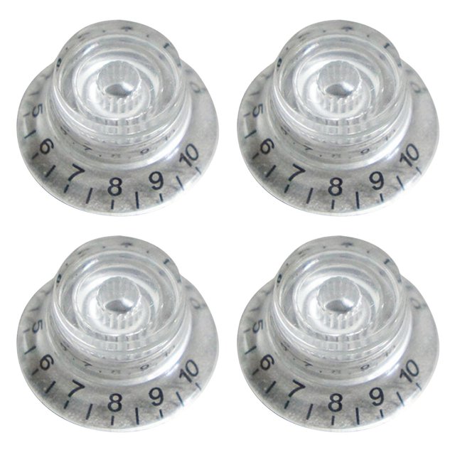 4x Top Hat Perillas de control de velocidad Perillas de tono de volumen para guitarra Lp, claro Feliz Sencillez