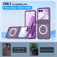 thumbnail image 4 of Vizvera for Motorola Razr 2026/2025/2024 Phone Case,with Magnetic Power[Screen Protector][Hinge Protection] Translucent Matte Shockproof Case-Purple, 4 of 11