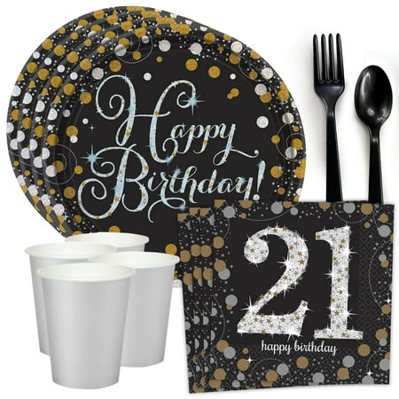 Sparkling Celebration 21st Birthday Standard Tableware Kit (Serves 8)