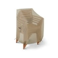 thumbnail image 5 of Stackable Chair Cover 12 Oz Waterproof - 100% Weather Resistant PVC Coated Patio Furniture Cover with Air Pockets & Drawstring for Snug Fit (28W x 30D x 49H x 15 FH, Beige), 5 of 6