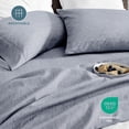 thumbnail image 6 of Bare Home Premium 1800 Collection 3-Piece Bed Sheet Set, Twin-XL, Heathered Midnight Blue, 6 of 9