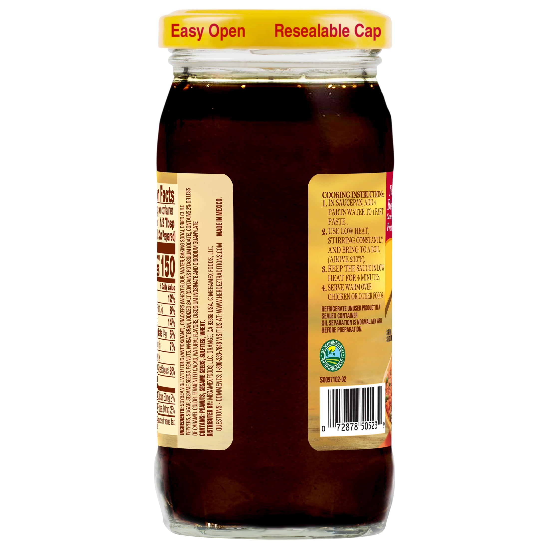 (3 pack) DONA MARIA Traditional Mole, Shelf Stable, 8.25 oz Regular Glass Jar