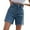 Dark Blue, variant on Denim Shorts for Women Trendy Mid Waisted Bermuda Jean Shorts Causal Fringe Hem Summer Beach Jorts with Pocket Khaki XS