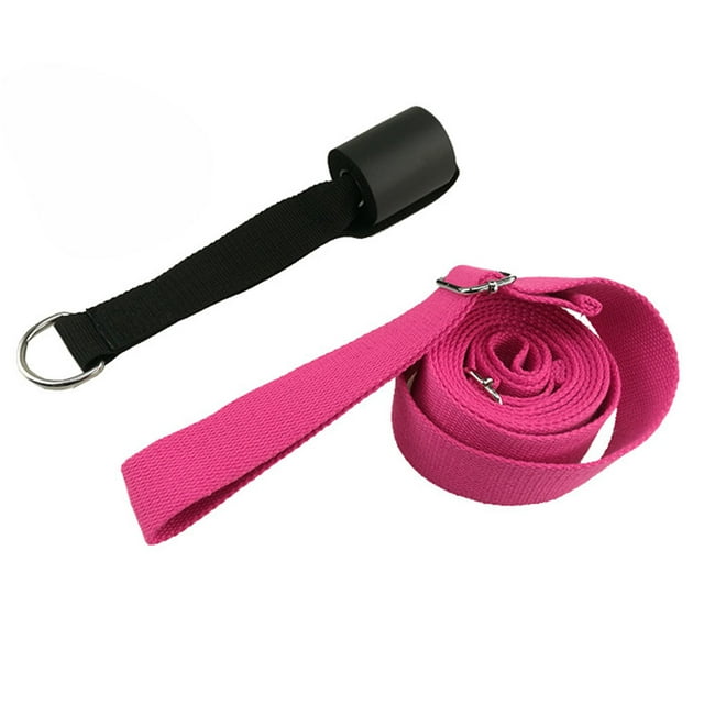 Sangle de Résistance Extensible pour Jambes Femmes Hommes, Ceinture de Porte Maison, Ceinture de Danse Yoga Gymnastique, Rose Rouge