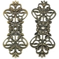 thumbnail image 4 of 30PCS Bowknot Long Flower Piece, Retro Gold Hollow Out Alloy Filigree Wraps Connector Pendants Embellishments Findings for Handicrafts DIY Jewelry Making, Bronze, 4 of 5