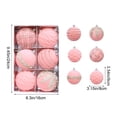 thumbnail image 3 of 6 Pcs Flocked Christmas Ball Ornaments 3.15 in, Velvet Tree Baubles Set with Hanging Cord for Holiday Decor, 3 of 6