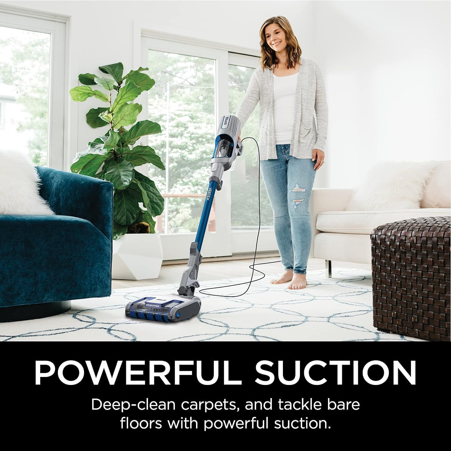 Restored Shark Ultralight PetPro Corded Stick Vacuum with PowerFins HairPro Odor Neutralizer Technology, Blue Iris (Refurbished)