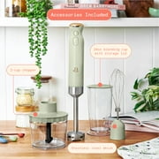 Beautiful Cordless Immersion Blender with Chopper, Whisk & Measuring Cup, Sage Green by Drew Barrymore