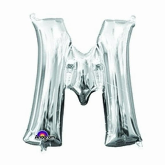 Anagram 78483 16 in. Letter M Silver Supershape Foil Balloon