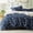 00 - Nave Blue (No Comforter), variant on Duvet Cover Queen Size - Modern Boho Geometry Floral Duvet Cover Set with Zipper Closure, 3 Pieces Hazel Bedding Set with 8 Corner Ties and 2 Pillow Shams -(90"x90")