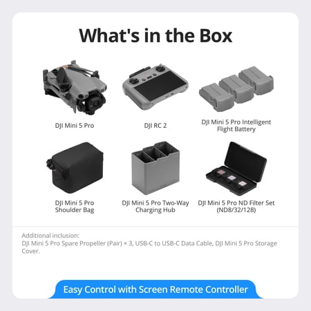カメラドローン DJI Mini 5 Pro Fly More Combo Plus（DJI RC2）＋2年保守 DJI Mini 5 Pro Care Refresh 2年版 ケアリフレッシュ