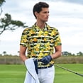 thumbnail image 3 of Fotbe Orange and Lemon Camiseta Polo de Golf para Hombre con Estampado – Camisa Deportiva Transpirable con Cuello Abotonado-Medium, 3 of 6