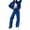 Blue XL, variant on 2 Pcs/Set Women Coat Pants Suit Half-high Collar Zip-up Long Sleeve Top Elastic Waist Wide Leg Pockets Trousers Winter Daily Wear Tracksuit