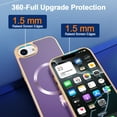 thumbnail image 4 of Dteck Magnetic for iPhone 16E (2025), Shockproof Ultra Slim Plating Electroplated PC TPU Drop-Resistant Cover Stylish Anti-Scratch Protection Shell Support Wireless Charging Cover, Darkpurple, 4 of 7