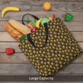 thumbnail image 4 of KLL Yellow Floral1 Pattern Aesthetic Tote Bag for Women Beach Bag Shopping Bags Shoulder Bag Reusable Grocery Bags, 4 of 5