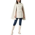 thumbnail image 2 of Abrigo de capa de doble botonadura con mangas abiertas Inspire Chic para mujer, invierno, talla XS, color beige, 2 of 6