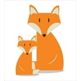 thumbnail image 3 of Fox Duvet Cover Set, Simple Graphic with Wild Mammal Animal Mother and, Decorative 2 Piece Bedding Set with 1 Pillow Shams, Twin Size, Marigold Pastel Green, by Ambesonne, 3 of 3