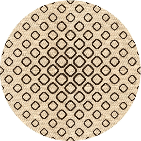 Ahgly Company Indoor Round Patterned Copper Brown Area Rugs, 6' Round