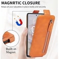 thumbnail image 4 of Zipper Wallet Case for Google Pixel 6A with Card Holder Slot, PU Leather Adjustable Kickstand Flip Handbag Phone Cover for Google Pixel 6A SDLL Orange, 4 of 14