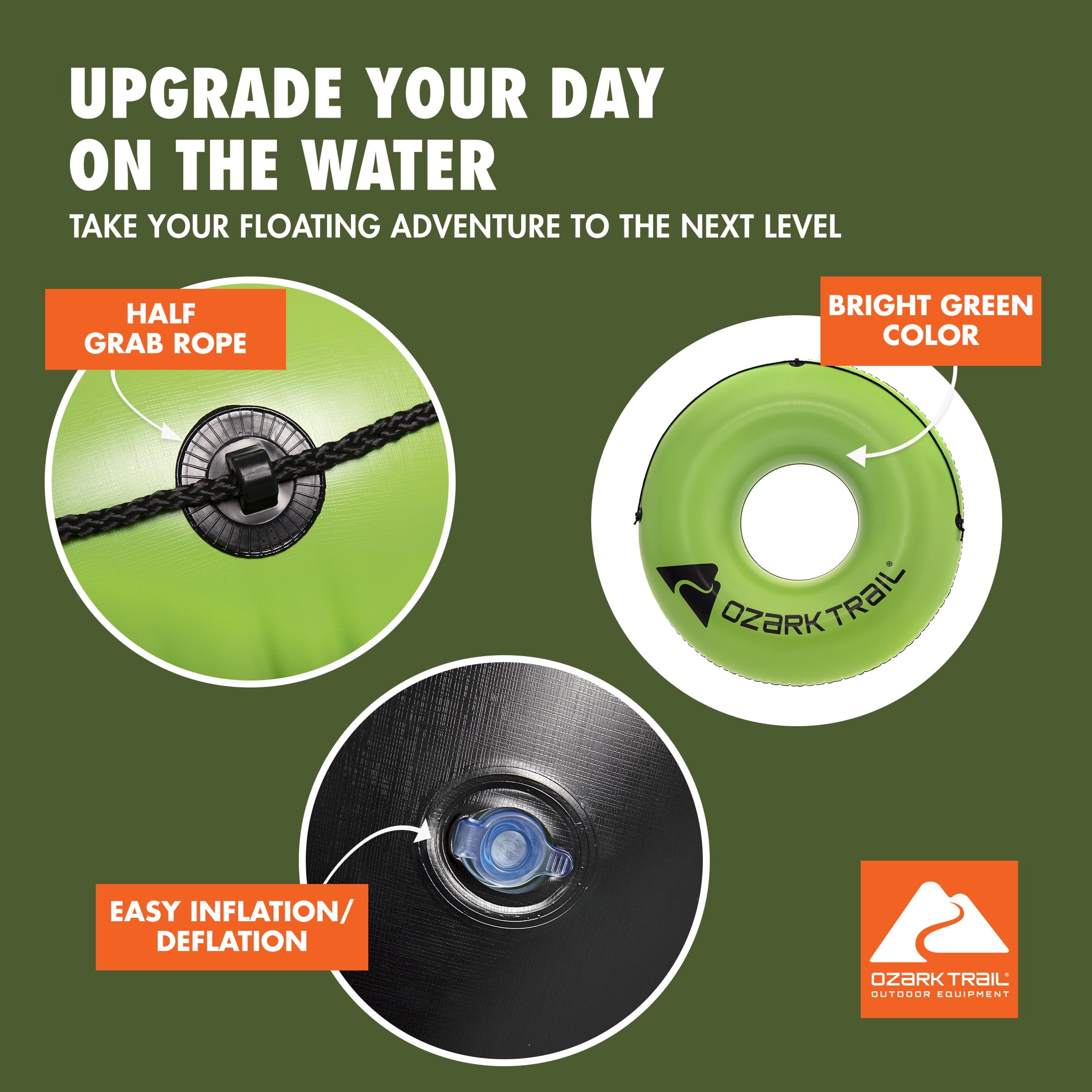 (4 pack) Ozark Trail Green River Tube 39"