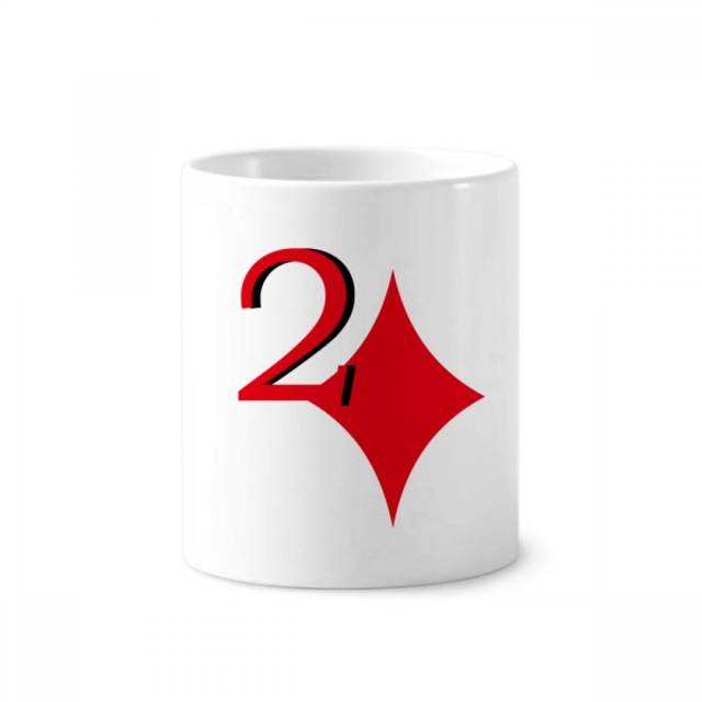 Fortuna luna diamante póker Cepillo de dientes titular de la pluma Mug de ceramica blanca taza 350ml
