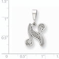 thumbnail image 3 of 14KW White Gold Solid Polished Script Filigree Letter N Initial Pendant D1281N, 3 of 3