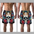 thumbnail image 3 of luoweisi Men's Beach Shorts Quick Dry Swim Trunks with Mesh Lining Skull XL, 3 of 5