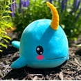 thumbnail image 5 of Bleacher Creatures Narwhal 6" Kuricha Sitting Plush, 5 of 7