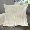 thumbnail image 5 of PONPRNGY Throw Pillow Covers Decorative 1Pc Soft Velvet Corduroy Striped Square Cushion Cover for Bench Couch Decor, 19 x 19 inch, 5 of 5