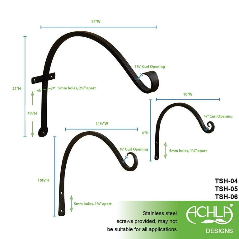 Panacea Black Iron 16 in. H Curved Plant Hook Panacea Black Iron 16 in. H Curved Plant Hook