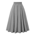 thumbnail image 3 of Whlbf Womens Skirts Midi Length Plus Size,Womens Solid Pleated Loose Hem Long Half Length Skirt, 3 of 5