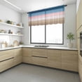 thumbnail image 4 of Pink Blue Brown Valance Curtains for Kitchen/Living Room/Bathroom/Bedroom Window, Rod Pocket Small Topper Half Short Window Curtains Voile Sheer Scarf, Farmhouse Gradient Wooden Plank Art 42"x18", 4 of 8