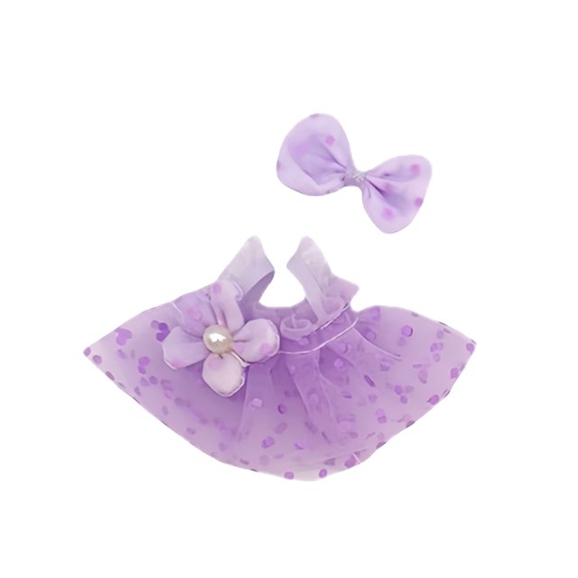 Conjunto de dos piezas con falda con tirantes y lazo, diseñado específicamente para muñecas, que te ofrece inspiración ilimitada para combinar.