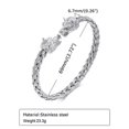 thumbnail image 4 of HOOUN Stainless Steel Braided Bracelet Wolf Heads Cuff Bangle For Women Mens HIp-Hop-gold, 4 of 9