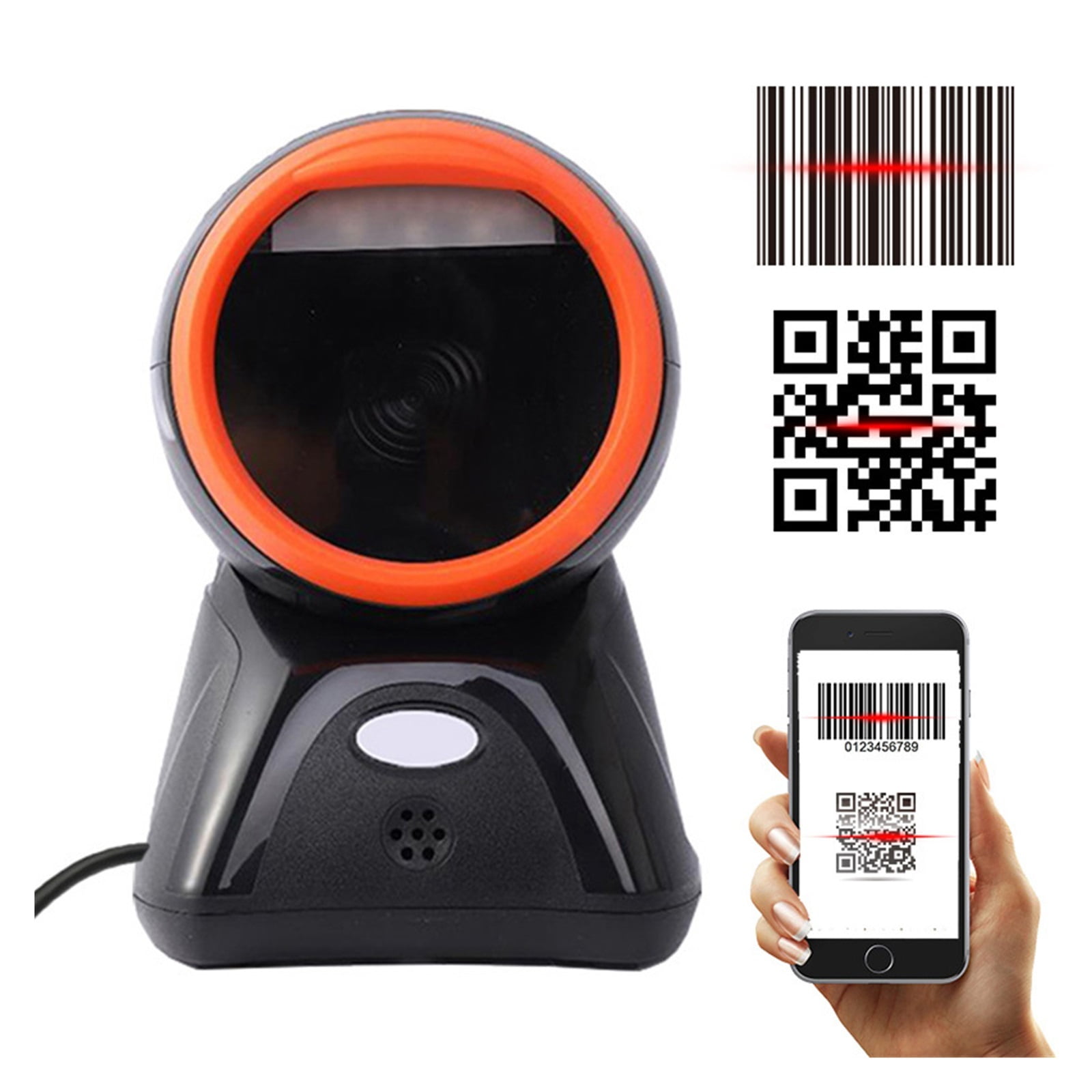 Barcode Scanner Desktop USB Omnidirectional Barcode Scanner 1d 2d Qr Code Reader Barcode Reader Desktop For Supermarket Store ,Easy to Operate