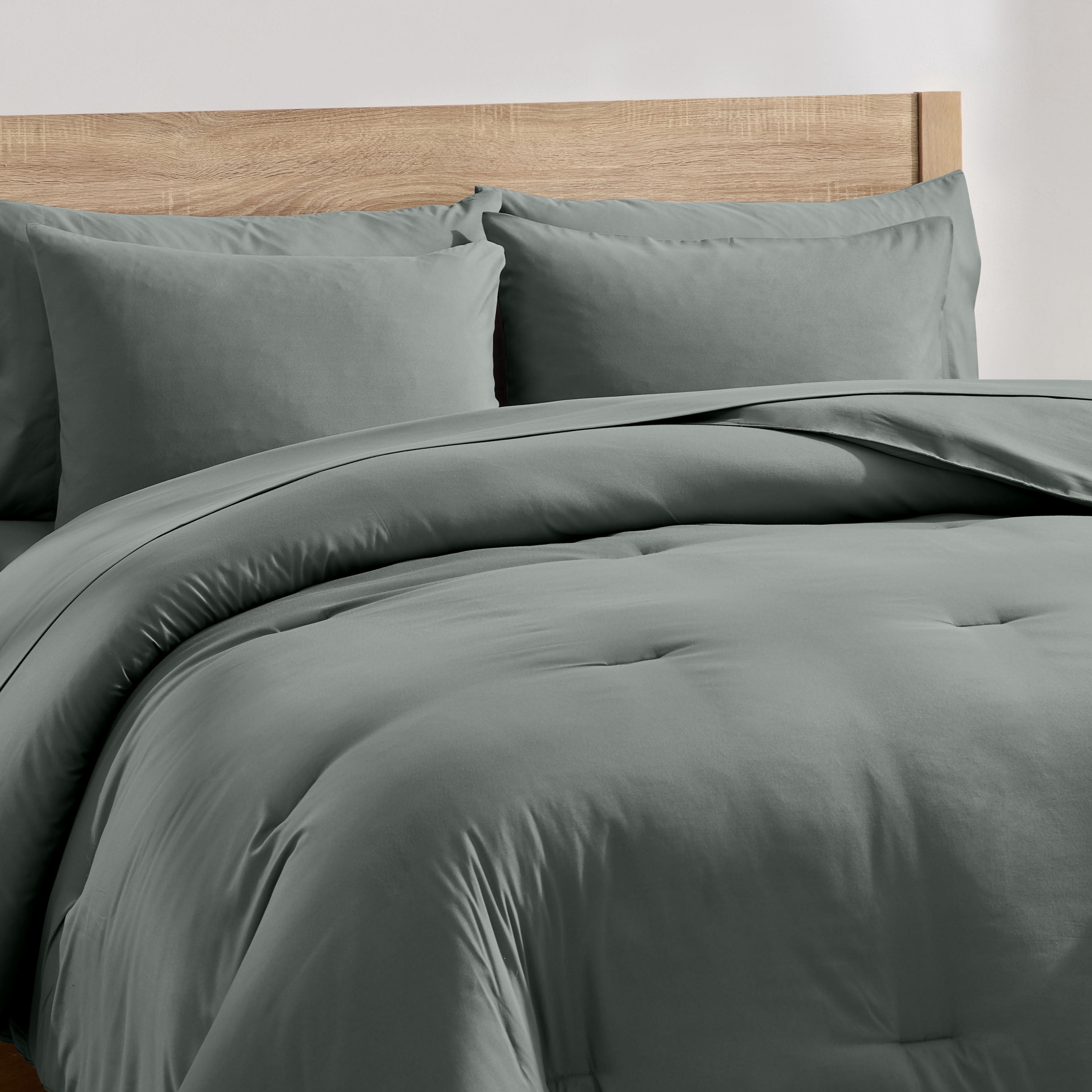 LammaLoe Queen Comforter Set, 7 Piece Bed in a Bag, Ultra Soft Bedding Comforter Set with Sheets, All Season Bed Set, Gentle Pine