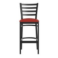 thumbnail image 6 of Flash Furniture Black Ladder Back Metal Restaurant Barstool - Red Vinyl Seat, 6 of 10