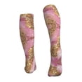 thumbnail image 4 of Compression Socks for Women and Men - Pink and Gold Glam Glitter Compression Socks Circulation for Workout, 4 of 8