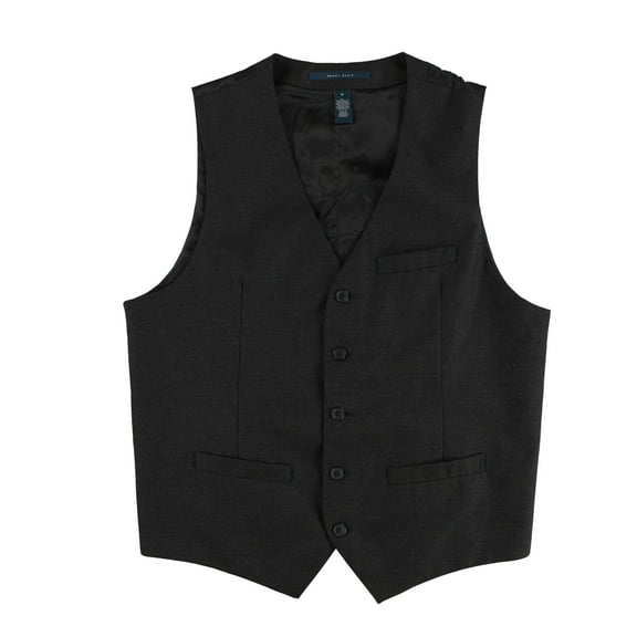 Perry Ellis Mens Slim Fit Neat Five Button Vest, Grey, Medium (Regular)