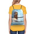 thumbnail image 4 of Fuzoiu Funny Cat Taking a Bath Print Drawstring Backpack Water Resistant String Bag Sports Sackpack Gym Sack for Men Women, 4 of 6