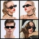 thumbnail image 5 of Gafas de sol IKANOO Retro Rectangle Y2K 90's UV400 negras, 5 of 7