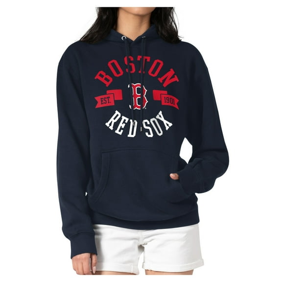 Women's G-III 4Her by Carl Banks Navy Boston Red Sox Round Team Pullover Hoodie