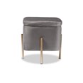 thumbnail image 4 of Baxton Studio Aleron Contemporary Glam and Luxe Grey Velvet Fabric Upholstered and Gold Finished Metal Storage Ottoman, 4 of 9