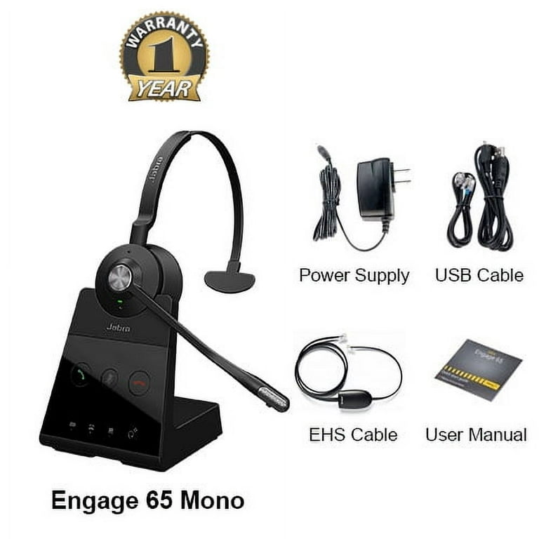 Jabra Engage 65 Mono Wireless Headset with EHS Polycom 14201 17