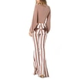 thumbnail image 3 of Saints & Hearts Womens Juniors High Rise Retro Star Stripe Flares (Brown, Small), 3 of 3