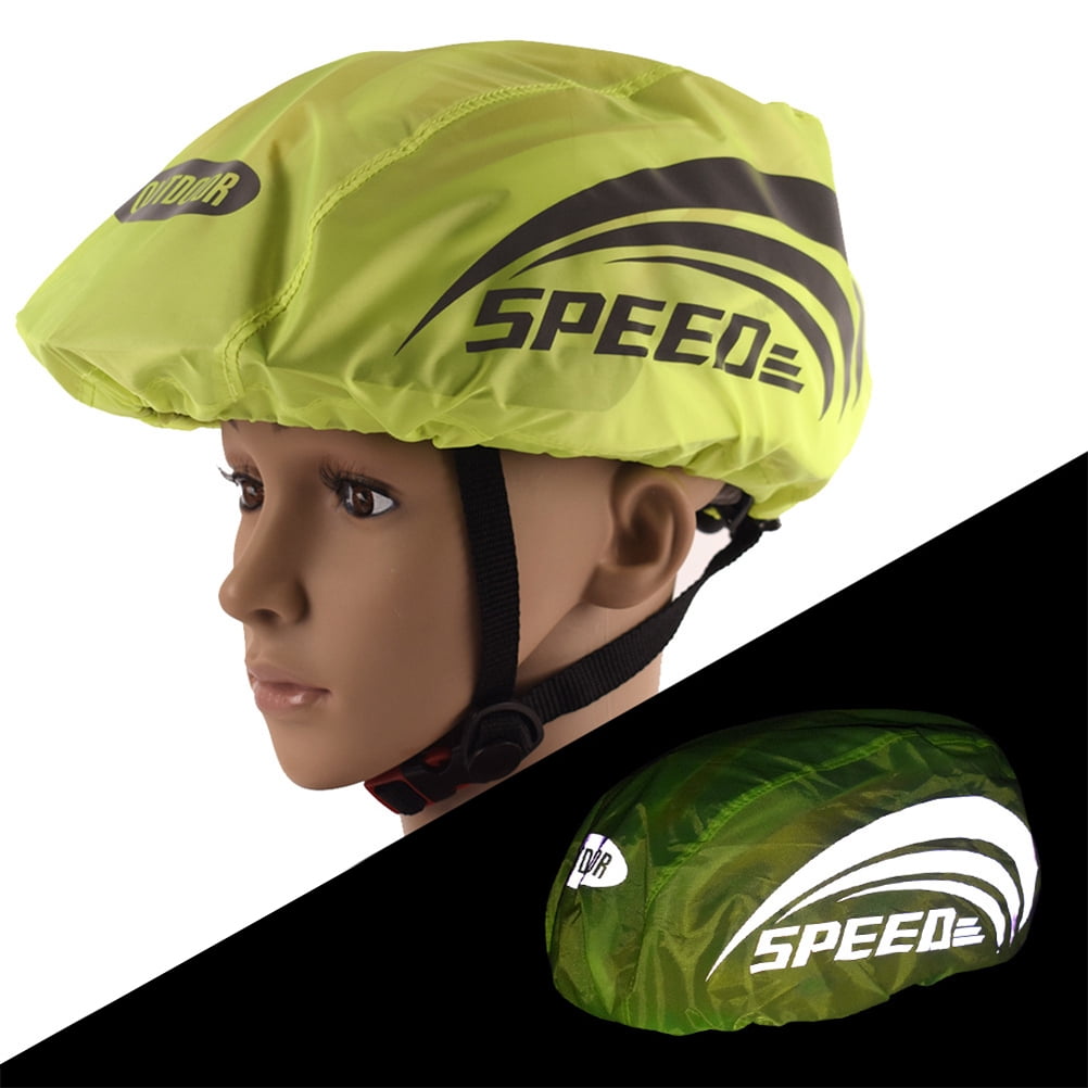Bike Bicycle Helmet Cover Rain Waterproof Safe High Visibility Reflective Strip 