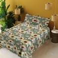 thumbnail image 2 of Ambesonne Sunflowers Fitted & Flat Sheet with Shams 4 Pcs Set, Nostalgic Floral Summer, Full, Pastel Yellow Dark Rust, 2 of 5