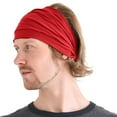 thumbnail image 5 of QUOTAY Comfortable Lightweight Solid Color Headband for Men and Women Japanese Style Bandana Red，One Size, 5 of 6