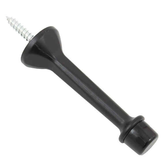 Heavy-Duty Solid Aluminum Door Stop, 3 Inches, Matte Black by Stone Harbor Hardware