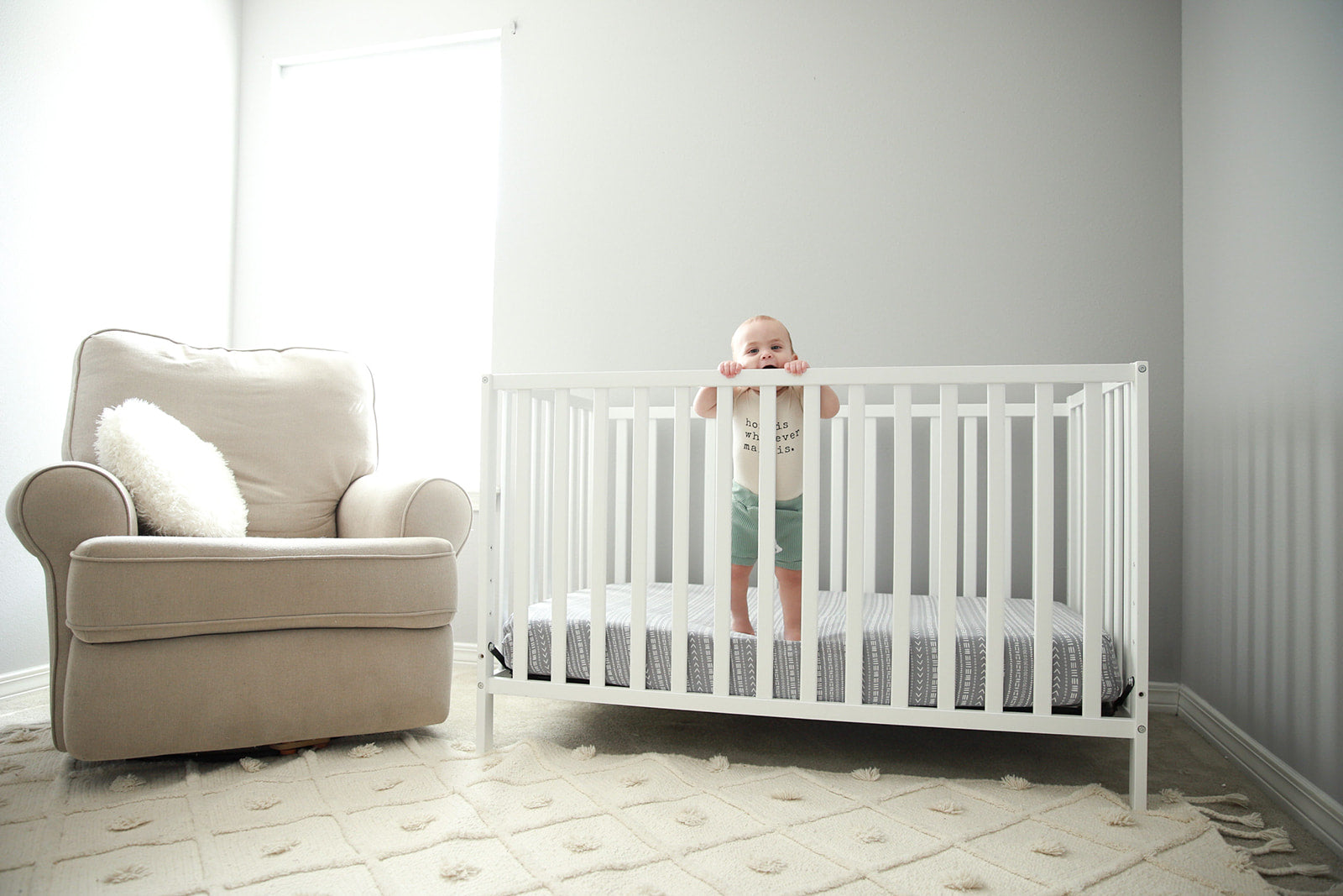 One Kind Premium Bamboo Fitted Crib Sheet for Standard Baby Cribs | Mudcloth